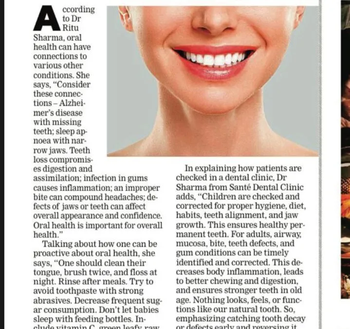 Awareness of overall oral health is critical